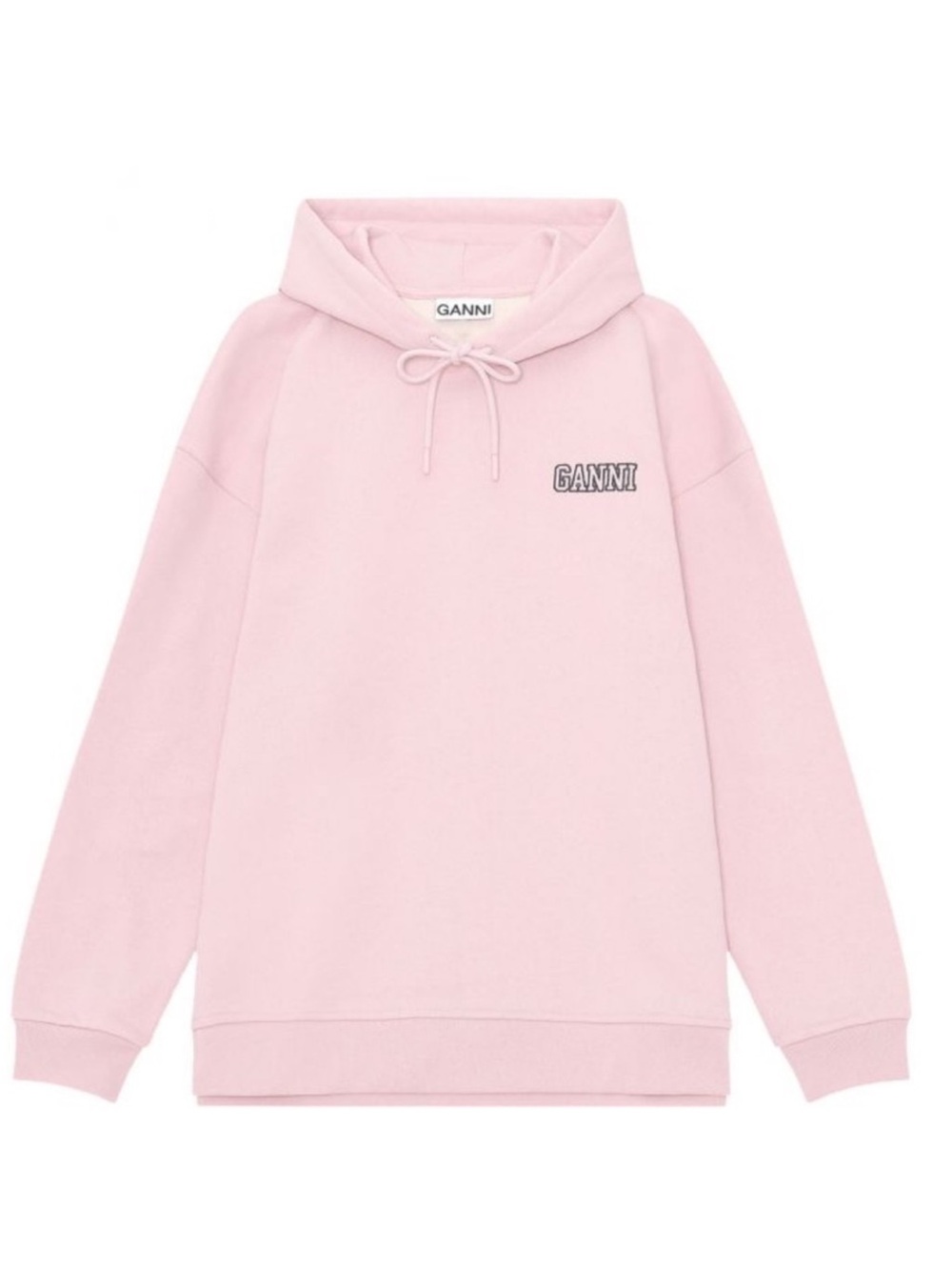 Ganni Dusty Pink Oversized Hoodie with Logo